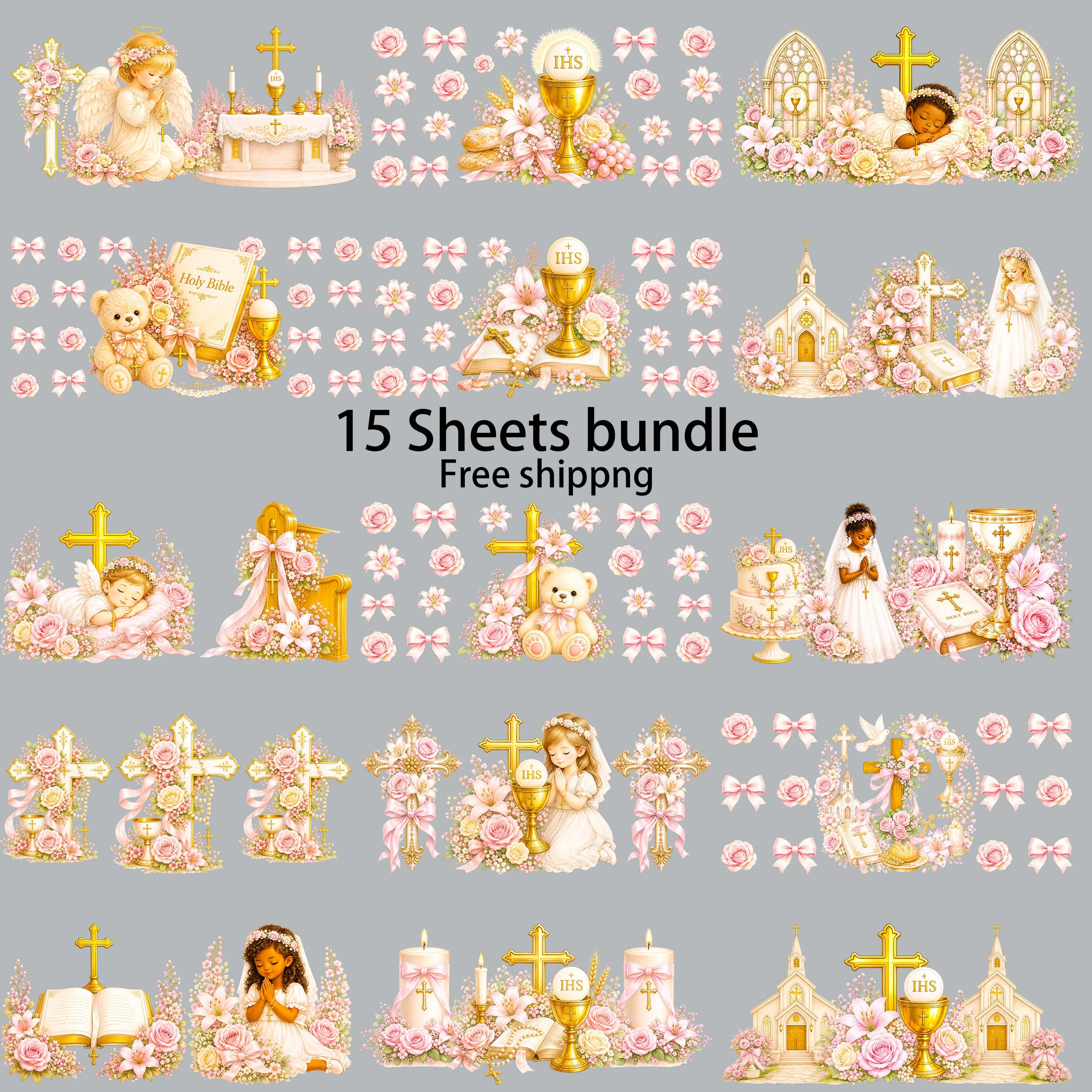 15pcs Faith Over Fear Jesus UV DTF Sticker Waterproof Party Deco DIY Decals 3D transfers uvdtf tumbler stickers uv dtf cup wrap