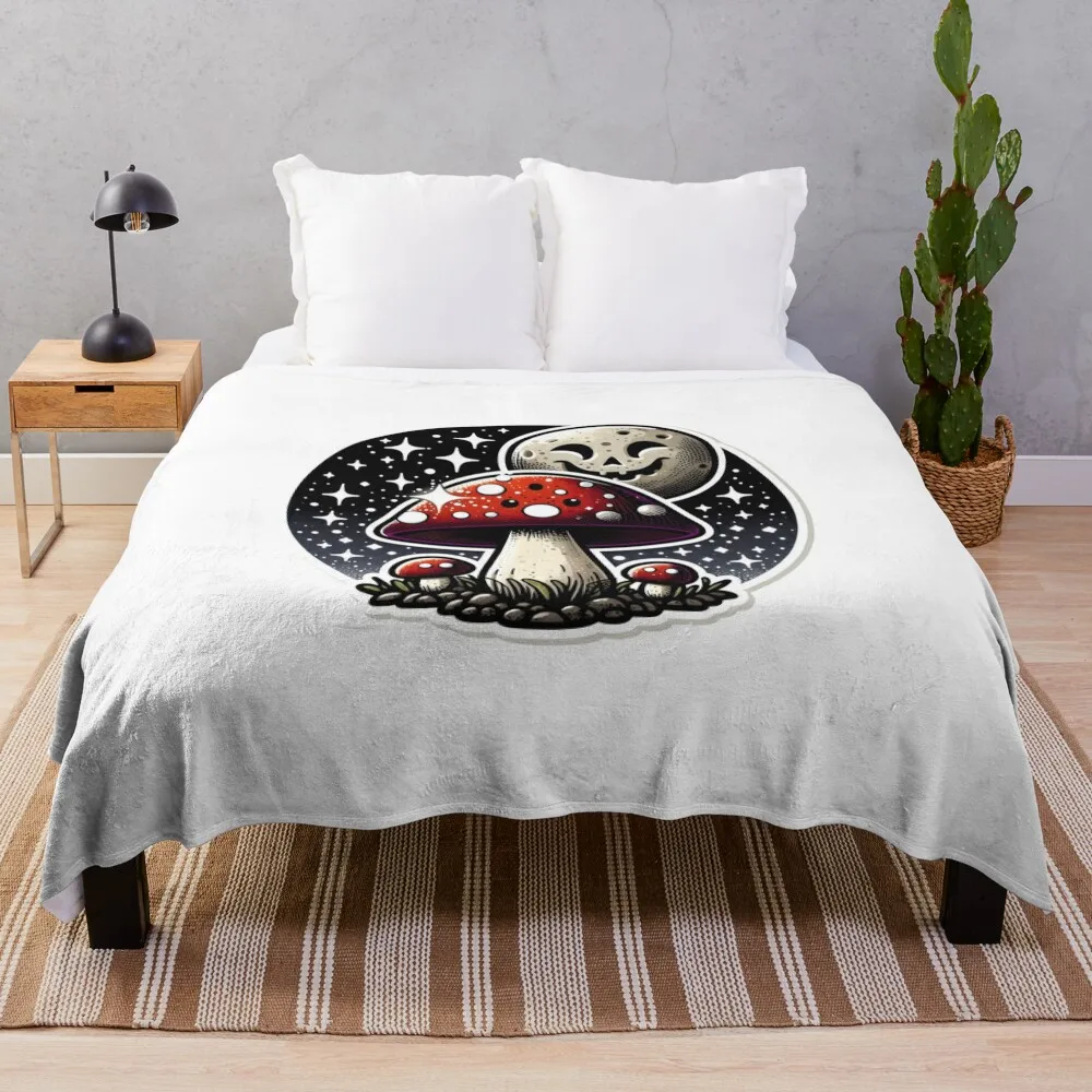 

Copy of Haunted Forest Adventure: discovering magical mushrooms this halloween Throw Blanket Cute for sofa Blankets