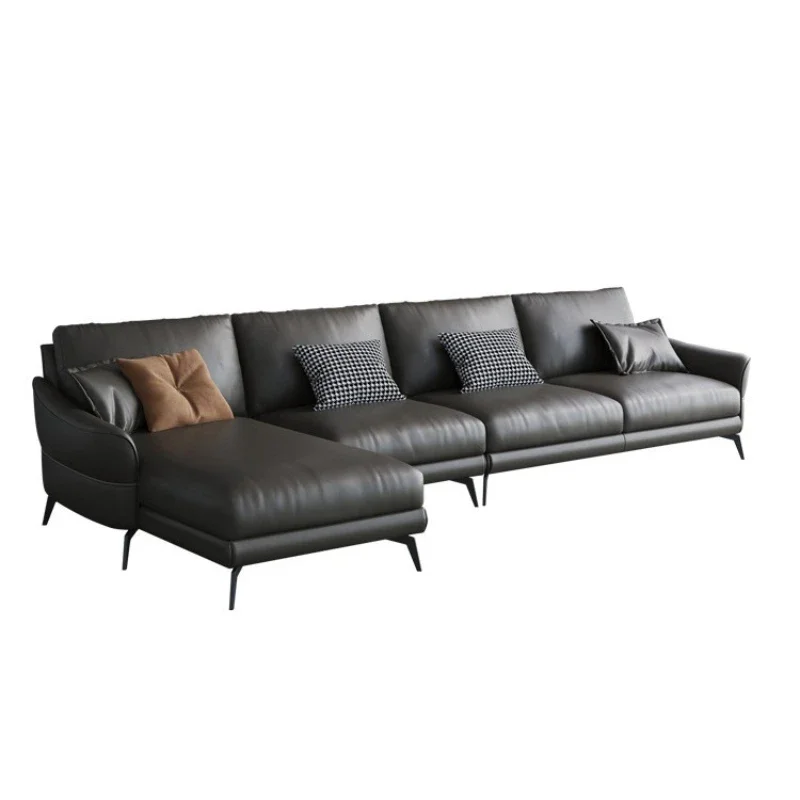 

Nordic simple Italian living room down dark gray sofa