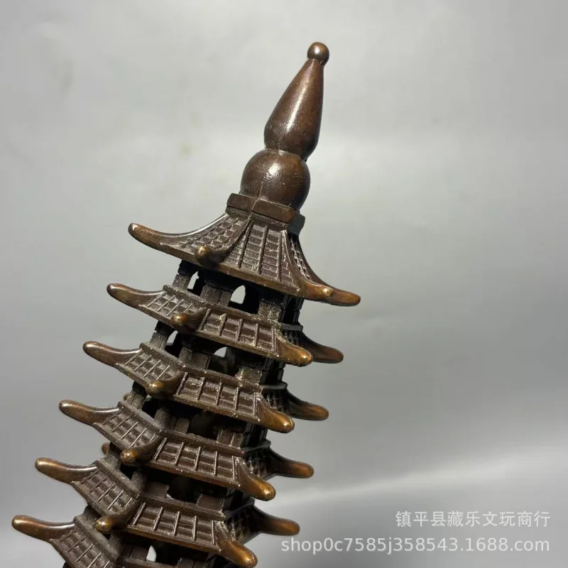 Wenchang Pagoda Brass Ornament, Nine- Thirteen-Tier Office Study Desk Decoration, Decorative Craft, Student Retro Style