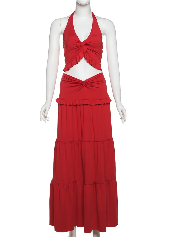 Machedaเซ็กซี่Hollow 2 ชิ้นชุดผู้หญิงผ้าพันคอJacquardเสื้อBackless + ผอมพีชสะโพกกางเกงขาสั้นMidnight Club Partyชุด