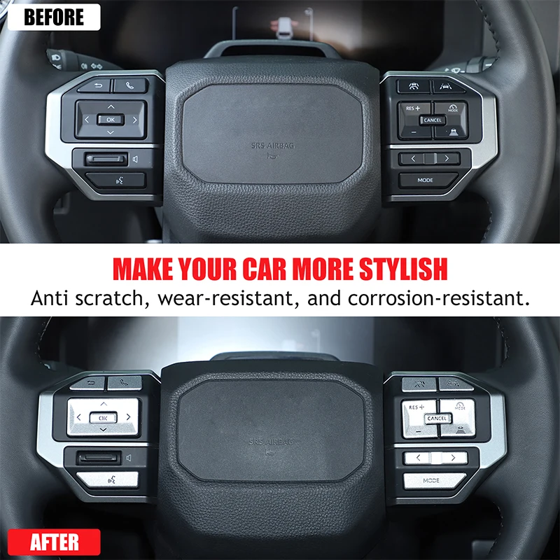 

Button Stickers For Toyota Land Cruiser 250 Prado LC250 2024 2025 Car Accessories Interior Steering Wheel Repair Decals
