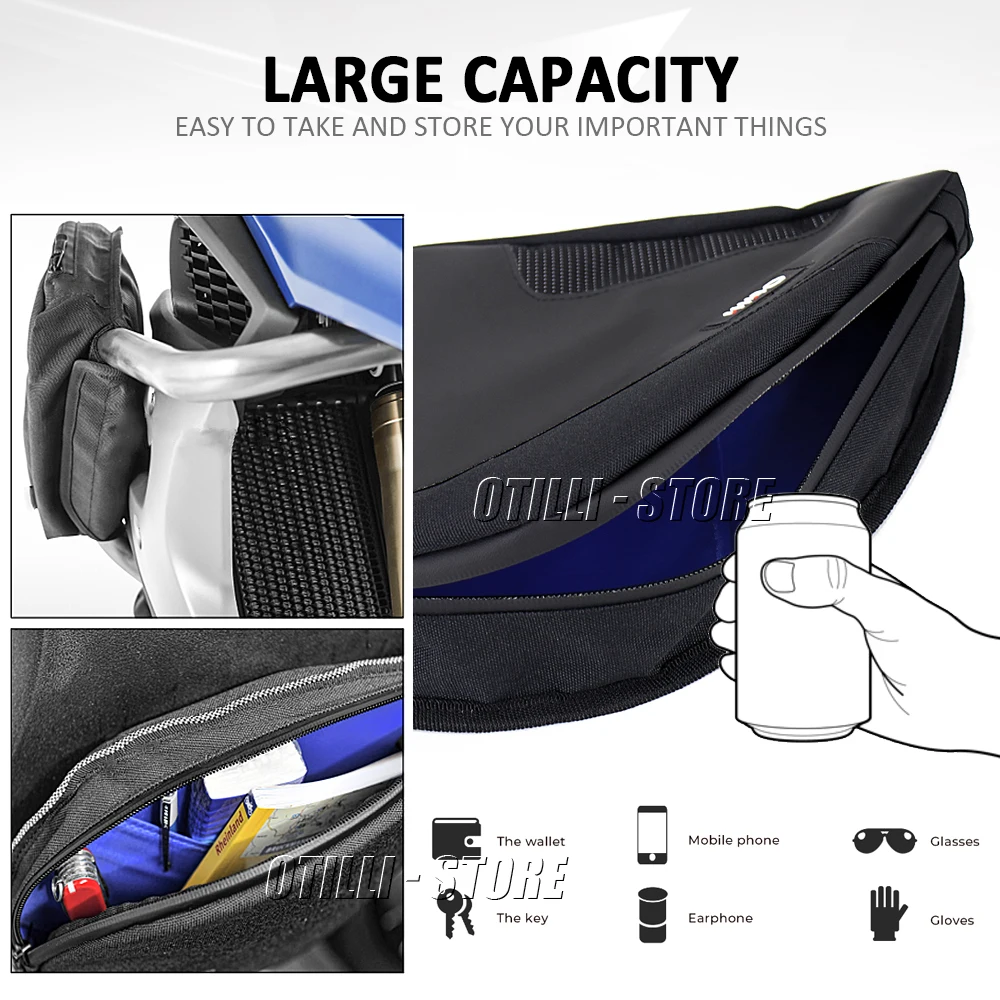 For BMW G 310 GS R1200GS LC R1250GS F 850 GS Adventure Saddlebag Frame Crash Bars Waterproof Bag Bumper Placement bag Logo