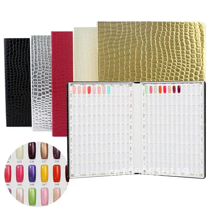 Nail Tips Display Swatch Leather Cover Gel Polish Color Chart Book Salon Tools Showing Shelf False Stand For Tips Nail Organizer