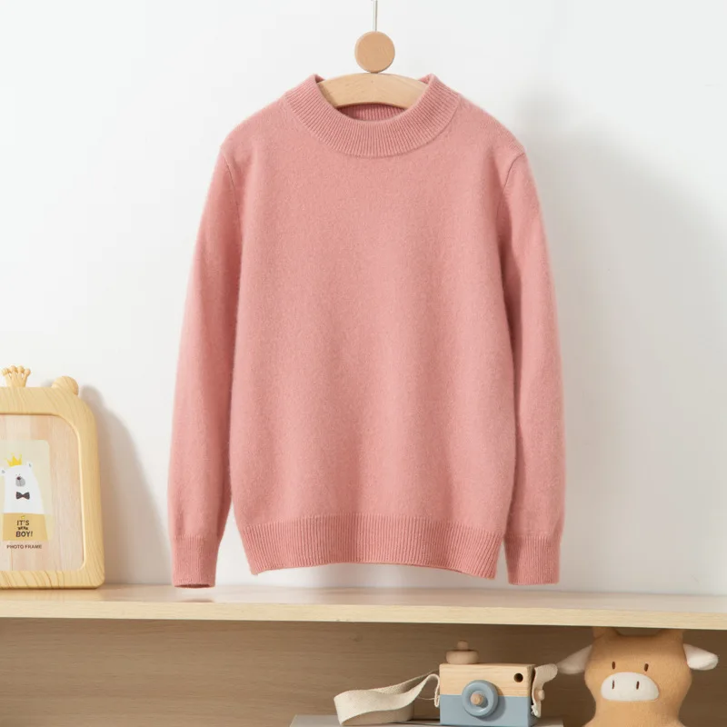 Boys Winter 100% Wool Sweater Casual boy Girl Sweater superior Knitted Cashmere Sweater O-Neck 1-14 year kids pullover Tops Coat