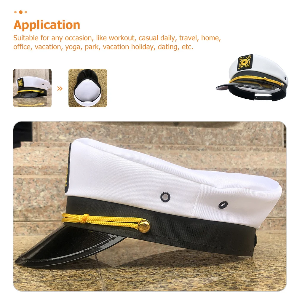 

Halloween Captain Costume Hat Yacht Sailor Cap Uv Protection for Outdoor Sunscreen Spring Autumn Warm Captain Hat