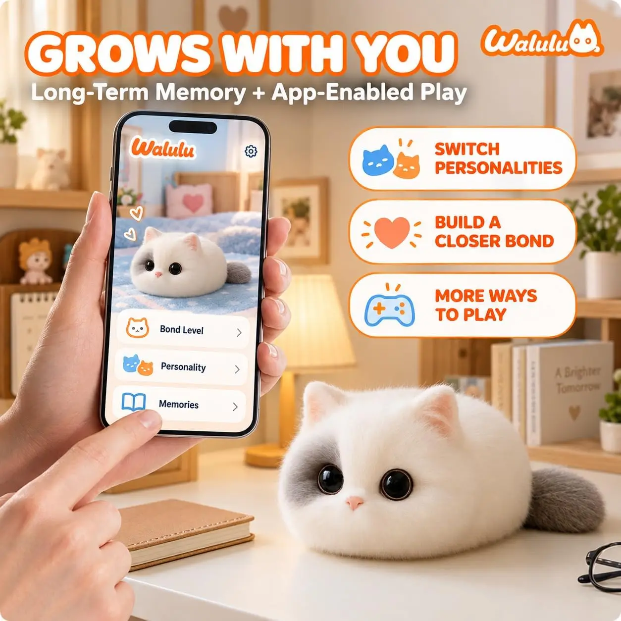 Interactive AI Robot Pet Plush Toy Stuffed Animal Companion for Kids