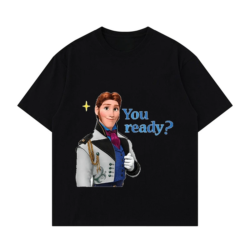 

Disney Frozen Cartoon Printed Men's and Women's Parent-Child Clothing Summer Comfort Crew Neck Short Sleeve T-Shirt Top
