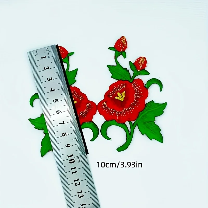 4 sets of exquisite and adorable floral embroidery clothing accessories for DIY projects