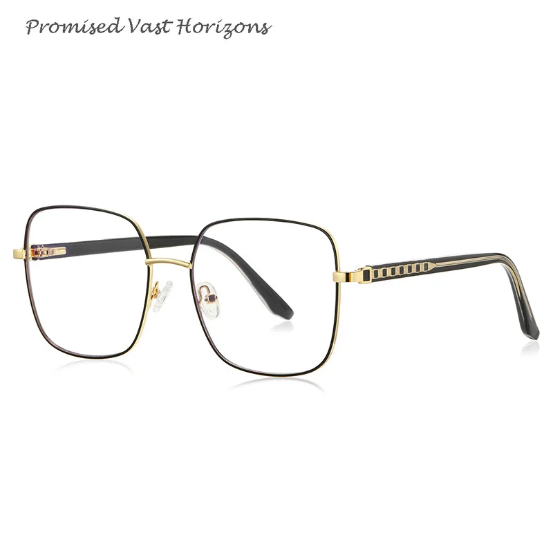 

Square Black Blue Red Wine Needle Temple Optical Glasses CP Insert Metal Blue Cut Glasses Woman Man Filter Lens Eyeglasses Frame