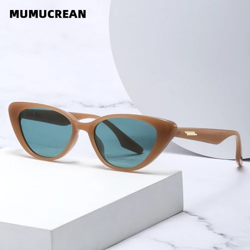Nuevas gafas de sol pequeñas con forma de ojo de gato para mujer, gafas de sol con gradiente a la moda para exteriores, gafas de sol triangulares para mujer, gafas de fiesta AccessUV400