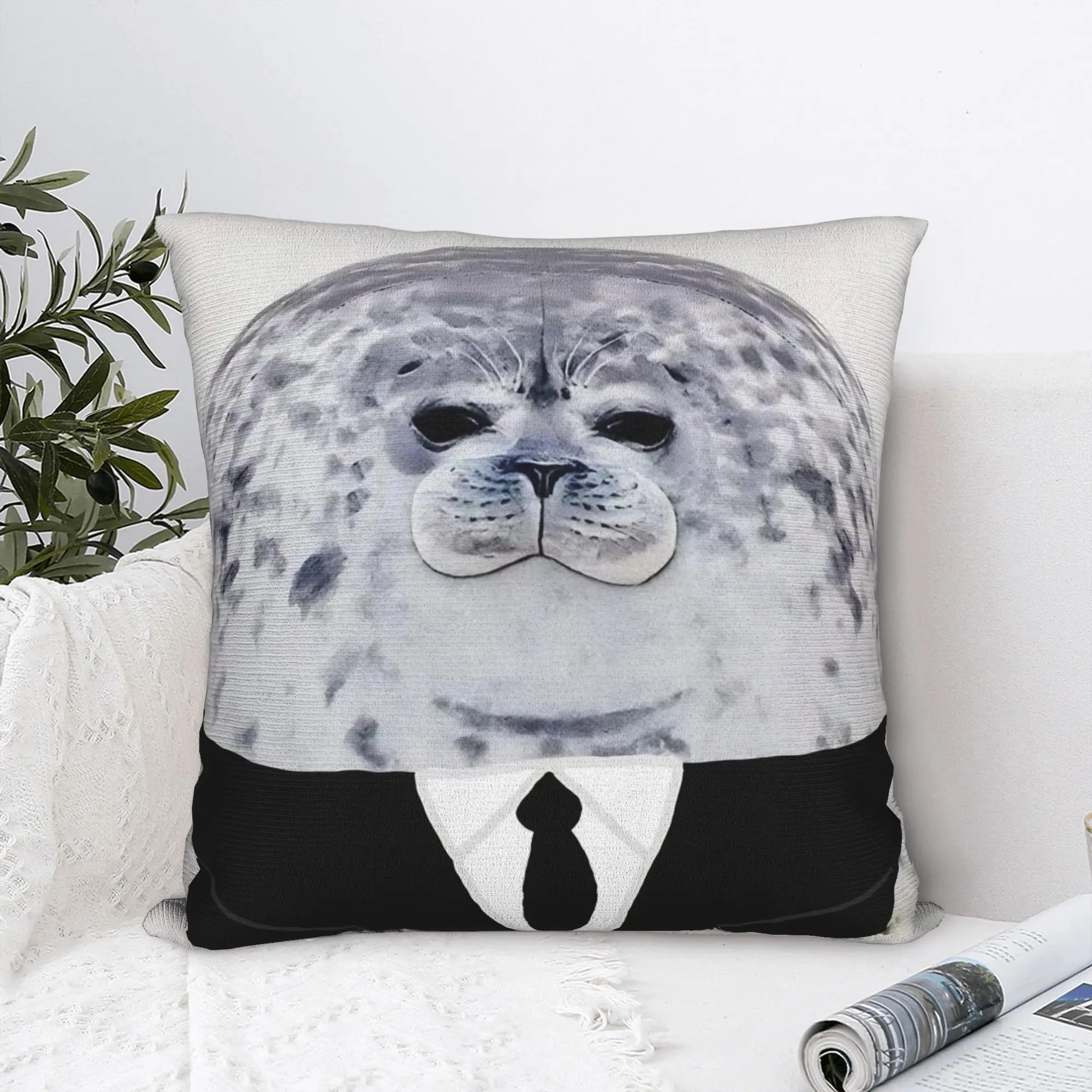 Worker Seal Sea Cute Pillowcase Polyester Cushion Cover Decorative  Pillow Case Cover Home Drop Shipping 18'