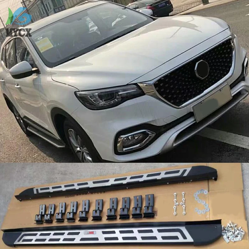 HOT side step bar running board for MG ZS HS 2018 2019 2020 2021 2022 2023 2024,fashion design,free drill hole,easy installation