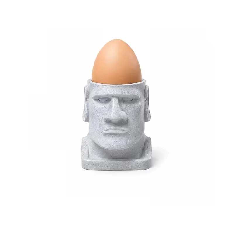 Moai Stone Statue Egg Holder, Creative Stone Head Egg Placement Tool, Dining Table Decoration, Creative Home Sculpture Ornament