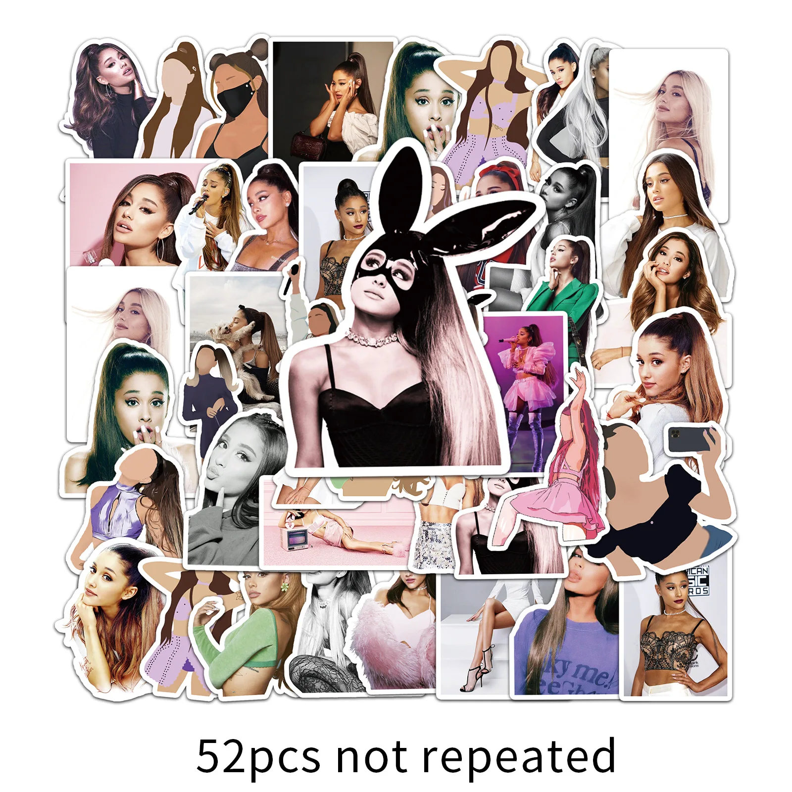 50 STKS NIEUWE Zanger Stickers Ariana Grande Laptop Gitaar Bagage Skateboard Telefoon Fiets Auto Waterdichte Cool Sticker Decal Fans Gift