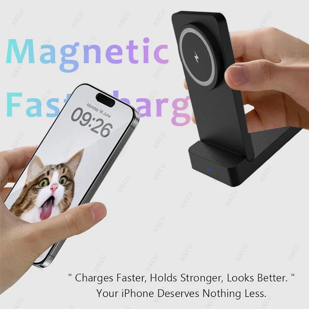 Fast Charging Magnetic Wireless Charger Stand Intelligent Heat Dissipation For Magsafe iPhone 17 16 15 14 13 12 Pro Max Android