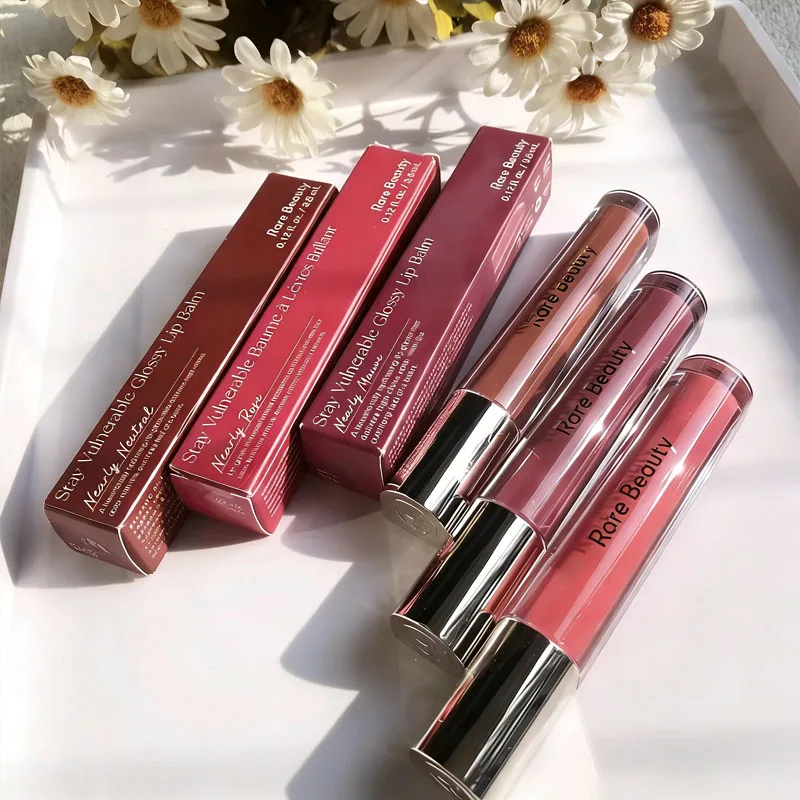 Brillo Labial Nutritivo con Pétalos de Rosa y Albaricoque, Brillo Labial Hidratante con Efecto Brillante, Happy Hope Wonder Delight Joy, Maquillaje de Belleza