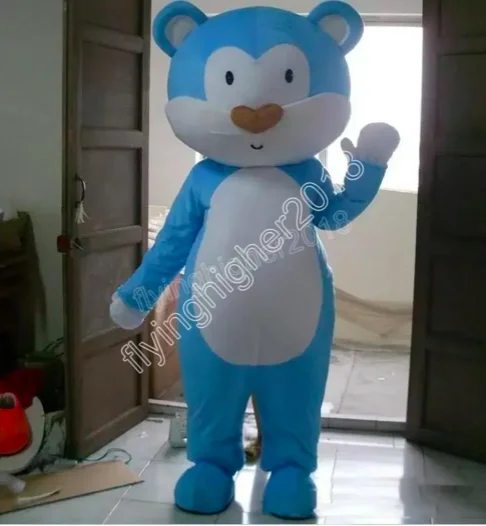

New Adult Halloween Christmas blue bear Mascotte Fancy Dress Cartoon Mascot Costume Plush Fancy Dress Mascot Costume