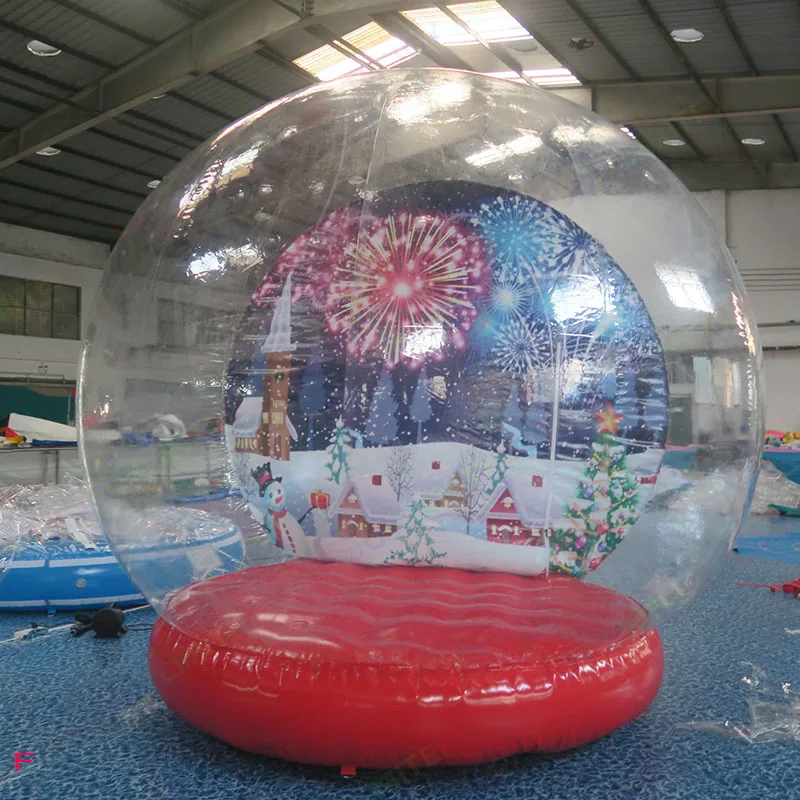 Globe à neige gonflable de noël 3m/4m, personnalisé, stand Photo, décoration extérieure de noël, boule à bulles