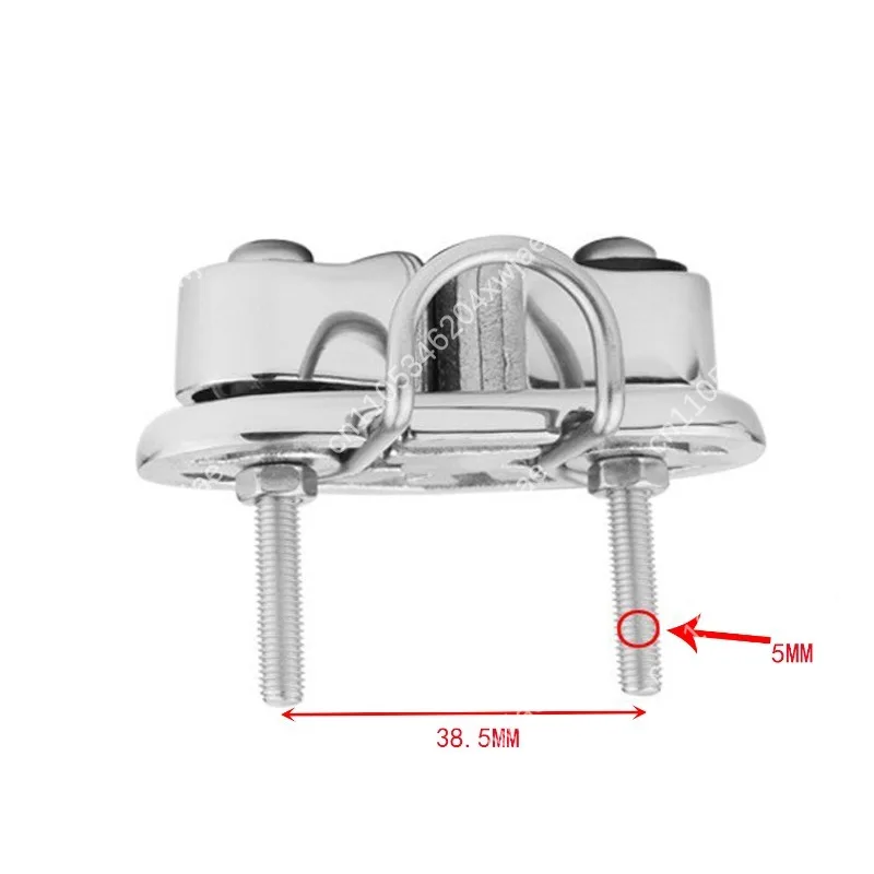 68x35mm 316 Marine Rope Clamp Pulley Block Stainless Steel Line Stopper for Yacht Boat Rigging