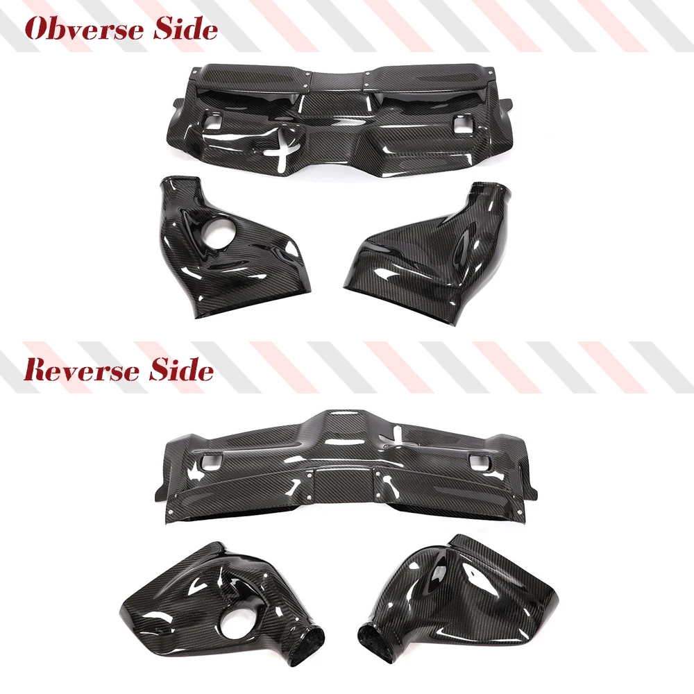 3PCS/Set Carbon Fiber Car Cold Air Filter Intake System Cover for Mercedes-Benz W204 C-Class C63 AMG Only 2008-2011