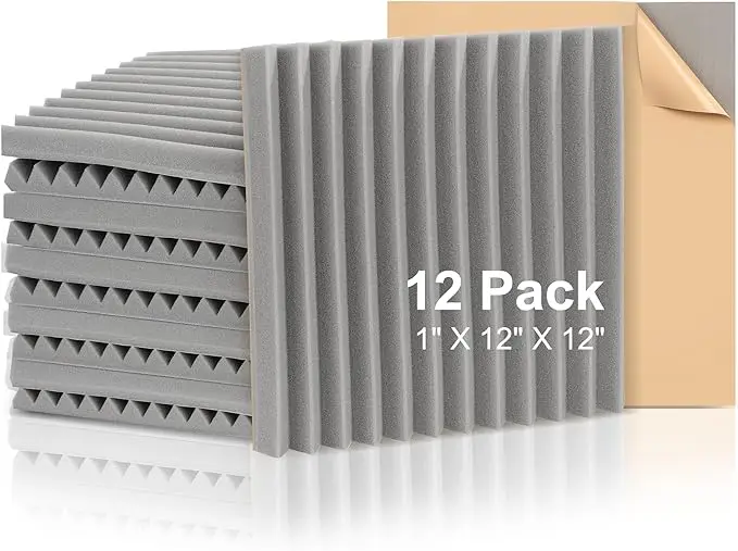 Panel Busa Peredam Suara Modern V-groove Terlaris Dengan Perekat Sendiri Untuk Perawatan Akustik Kamar Tidur