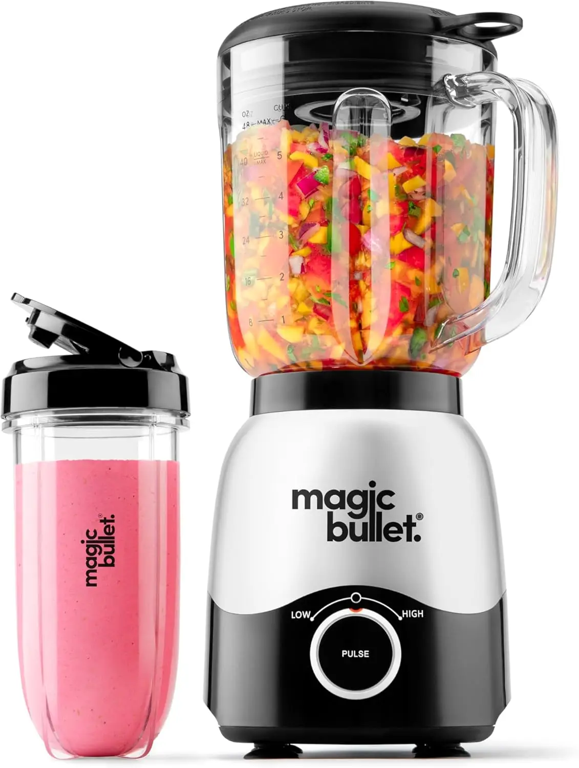 

600W Blender Combo with 48oz Pitcher, 16oz Cup, Easy Cleaning for Smoothies, Sauces, Shakes