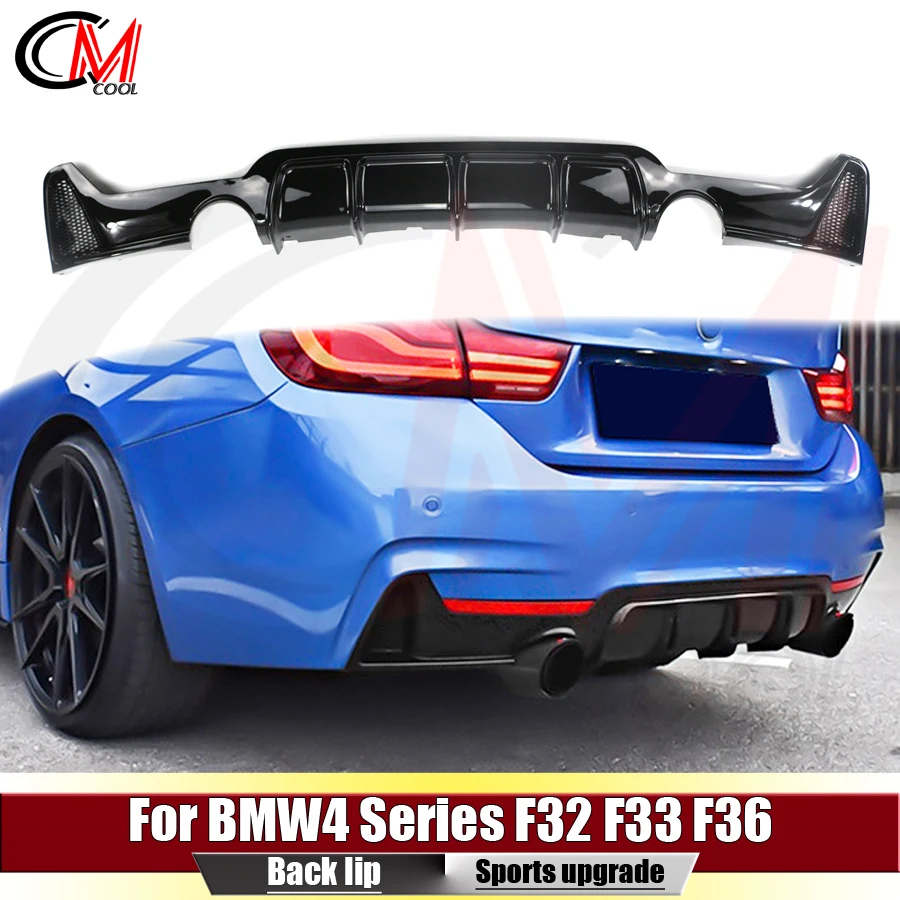 For BMW 4 Series F32 F33 F36 Rear Lip Rear Bumper Diffuser ABS Spoiler Splitter Body Upgrade Kit