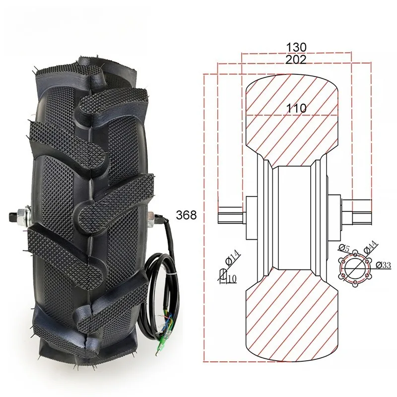1:5 gear deceleration low speed motor wheel 14x5.00-6.5 including controller electric trolley single wheel modification assembly