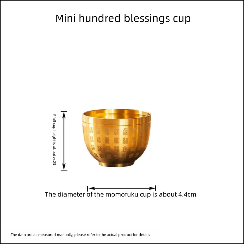 

Pure Brass Wealth Basin Hundred Blessings Cup Copper Jar Home Office Feng Shui Decor Ornament