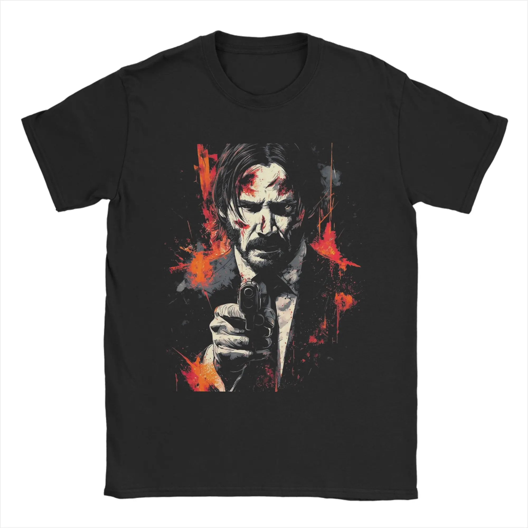 

John Wick Night Assassin T Shirts Men's Cotton Novelty T-Shirts Round Collar Tees Short Sleeve Tops New Arrival