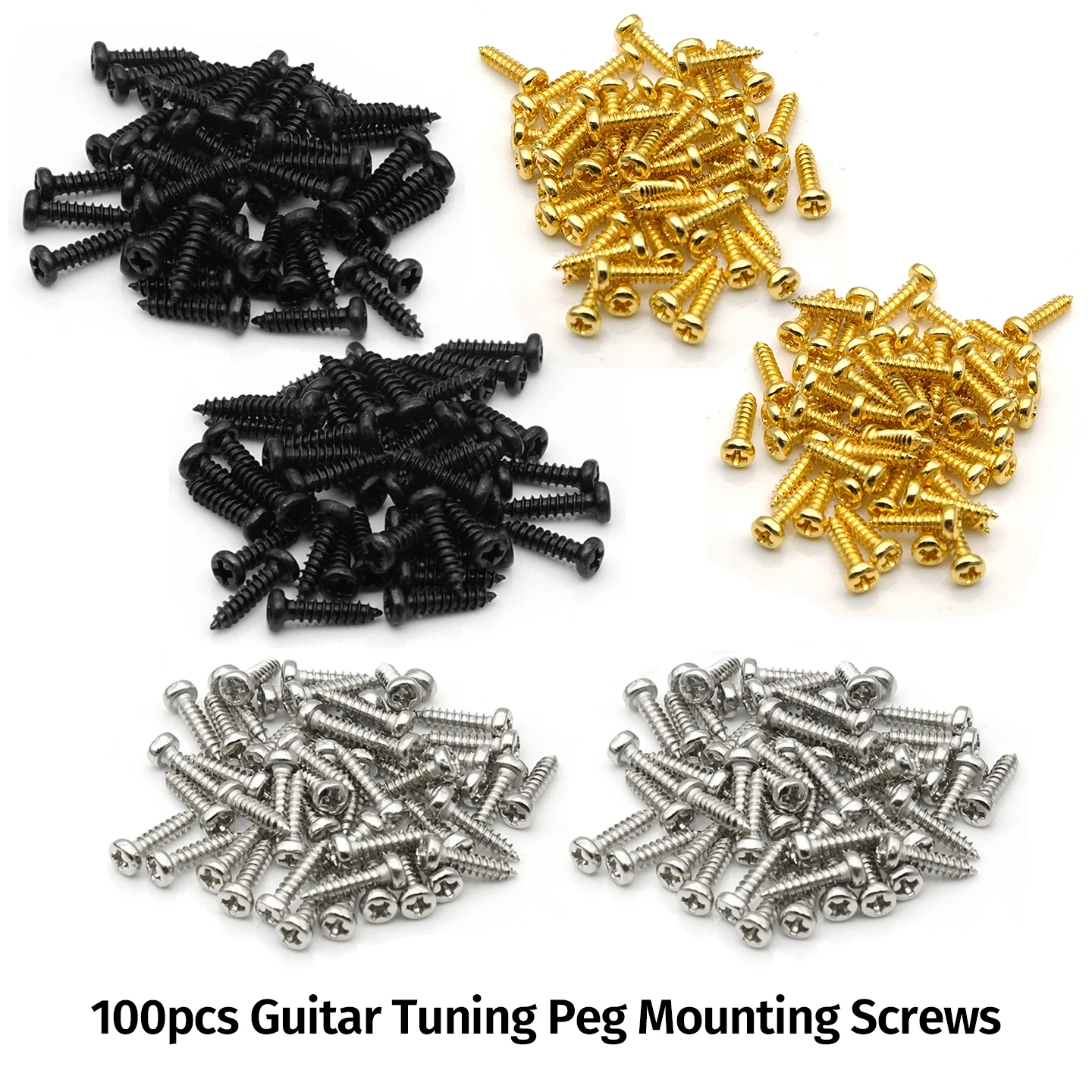 100Pcs Guitar Tuning Peg Screws Machine Head Tuner Mounting Screws for Acoustic Electric Guitar Bass Replacement Parts