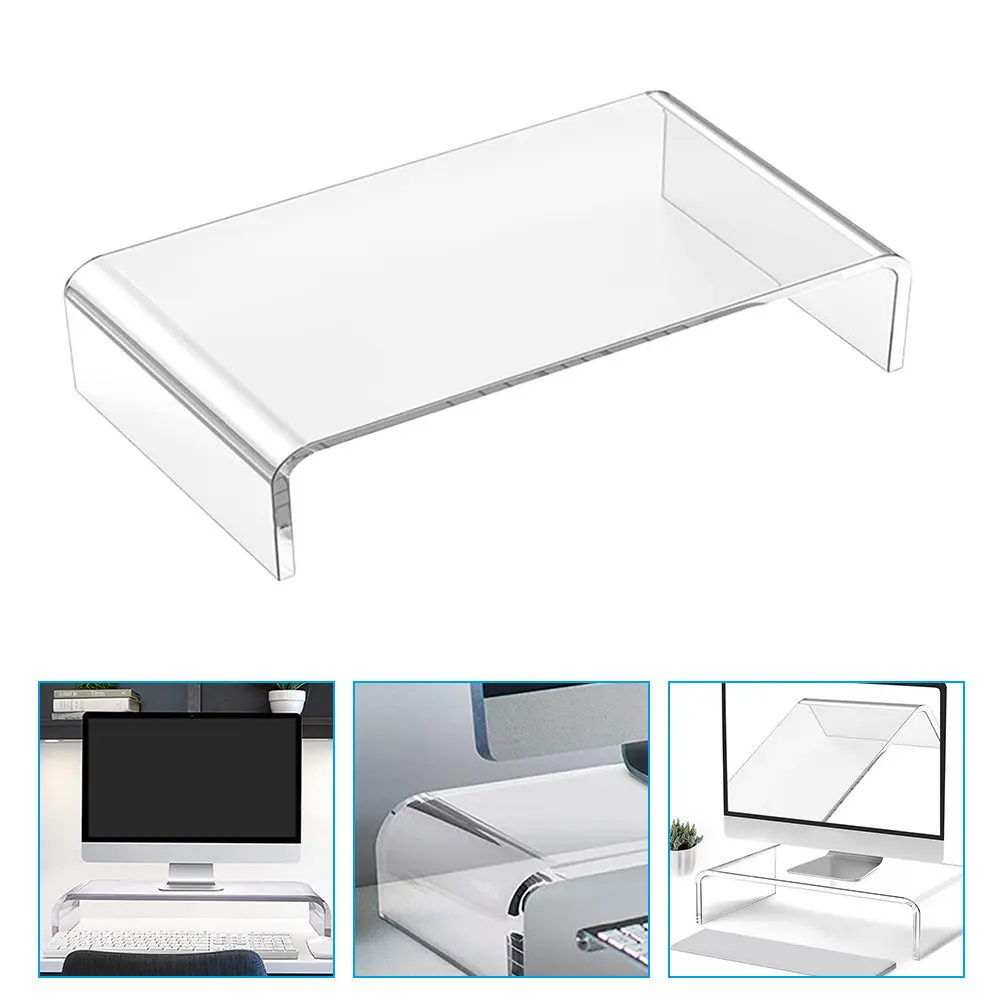 Sturdy Desktop Monitor Riser Stand with Elevated Laptop Base for Improved Posture and Organized Workspace Efficiency