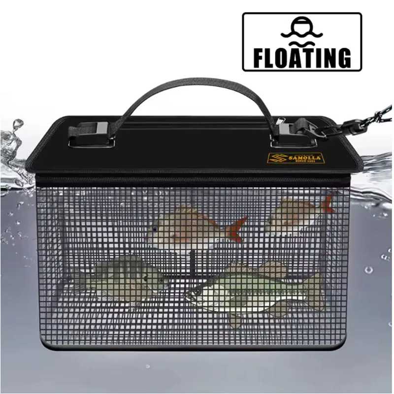 

Fishing Protection Live Fish Bucket Box Portable Quick Drying Bucket Outdoor Fishing Gear Collapsible Fishing Net Cage