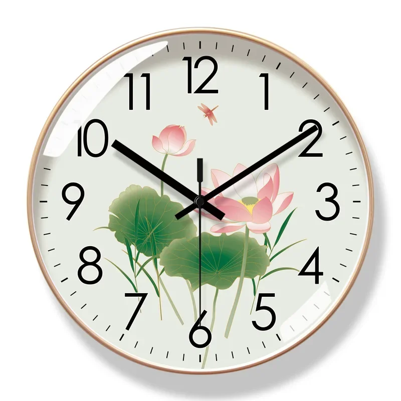 2025 New Wall Clock Living Room Watch Modern Design Clock Wall Clock Creative Luxury Lotus Decoration Silent Quartz reloj