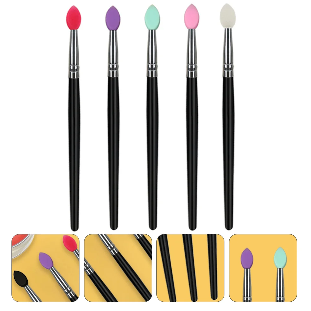 Brush Makeup Eye Eyeshadow Applicator Face Eyeliner Applicators Tool Handle Silicone Crease Plastic Tools Blending Pads