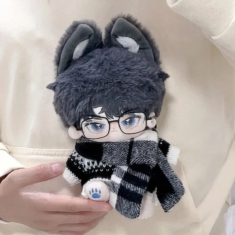 Fashion Black White Knitted Sweater Scarf Clothes Costume Outfit Handsome 20cm Plush Doll No Attribute Autumn Clothing