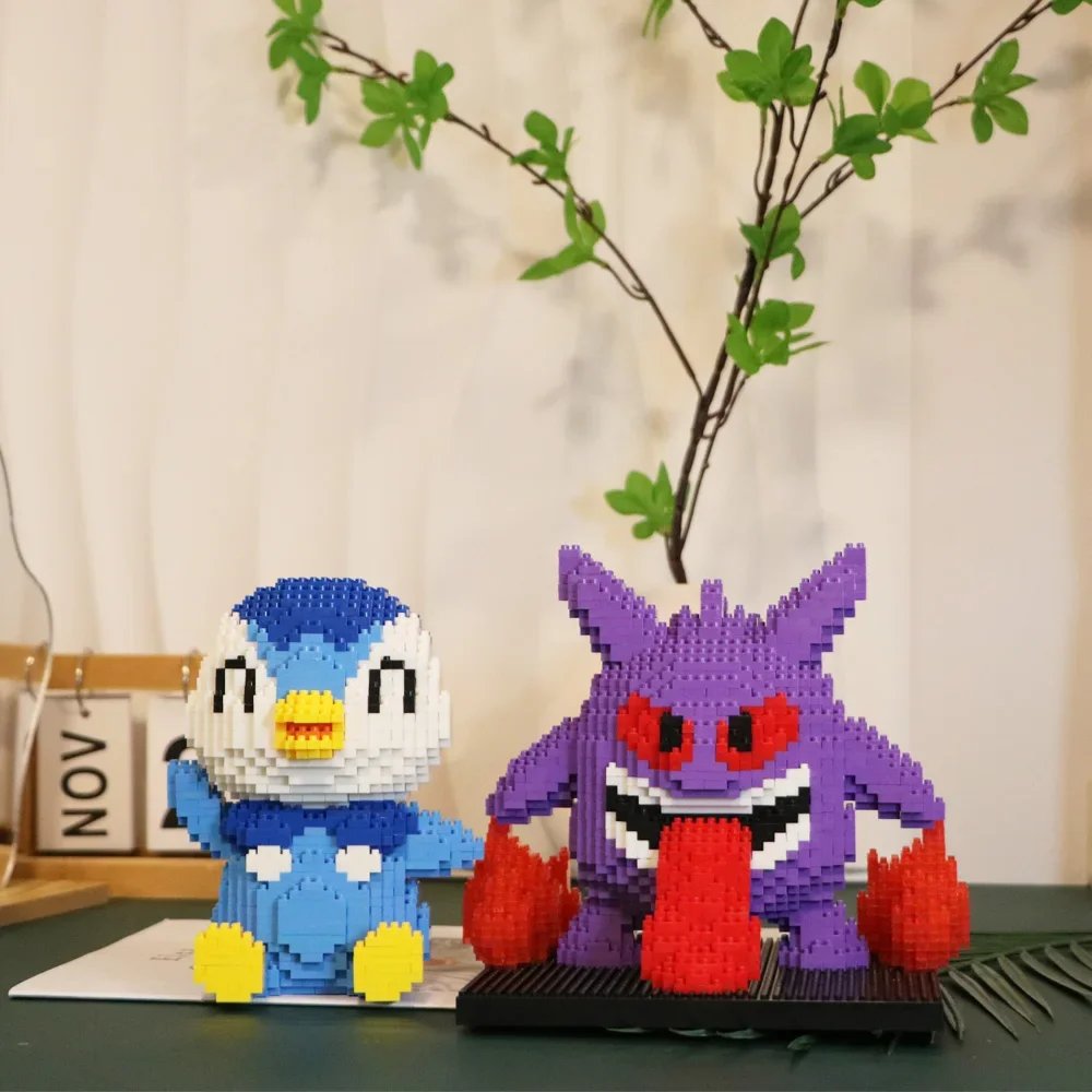 

Pokemon Gengar Micro Building Blocks Piplup Mega Rayquaza DIY Assembly DIY 3D Puzzle Mini Bricks Toys For Kid Christmas Gift