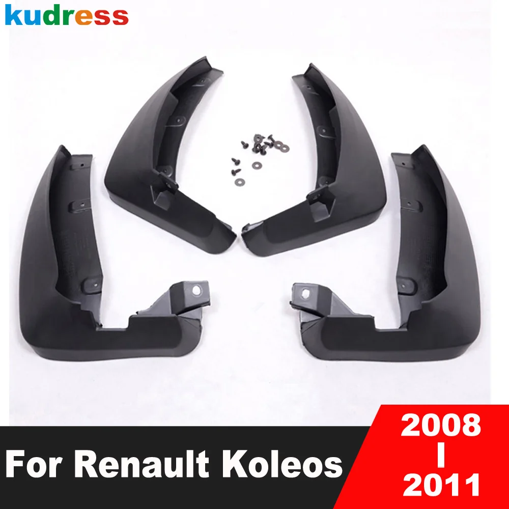 Car Mud Flaps Splash Guards For Renault Koleos 2008 2009 2010 2011 Mudflaps Mudguards Front Rear Fender Protector Accessories