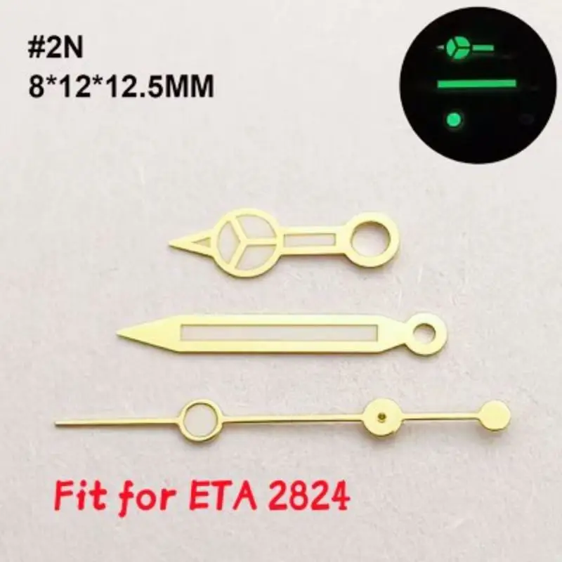 Mod Watch Accessories Super Green Luminous Three Pin Watch Hand Pointer Fits for ETA2824 Miyota 8215 DG 2813 8125 Movement