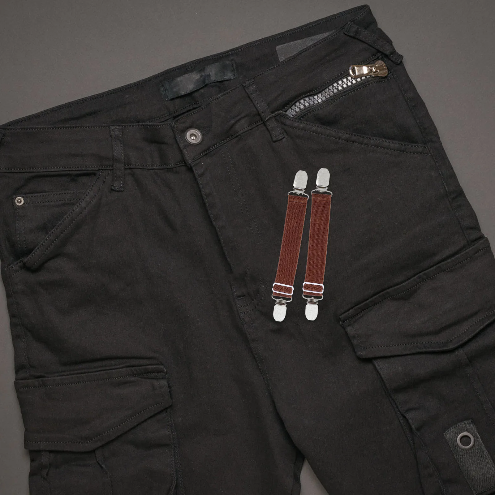 

1 Pair Adjustable Elastic Pants Clips Multifunctional For Cycling Camping Hiking Secure Leg Sofas Mattress Covers Bed Sheet