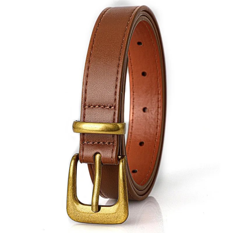 Luxuriöser Vintage-Gürtel mit Nadelschnalle für Damen, vielseitiger PU-Ledergürtel mit schlichtem Design, geeignet für den täglichen Gebrauch, Freizeit und Partys – Detail 5