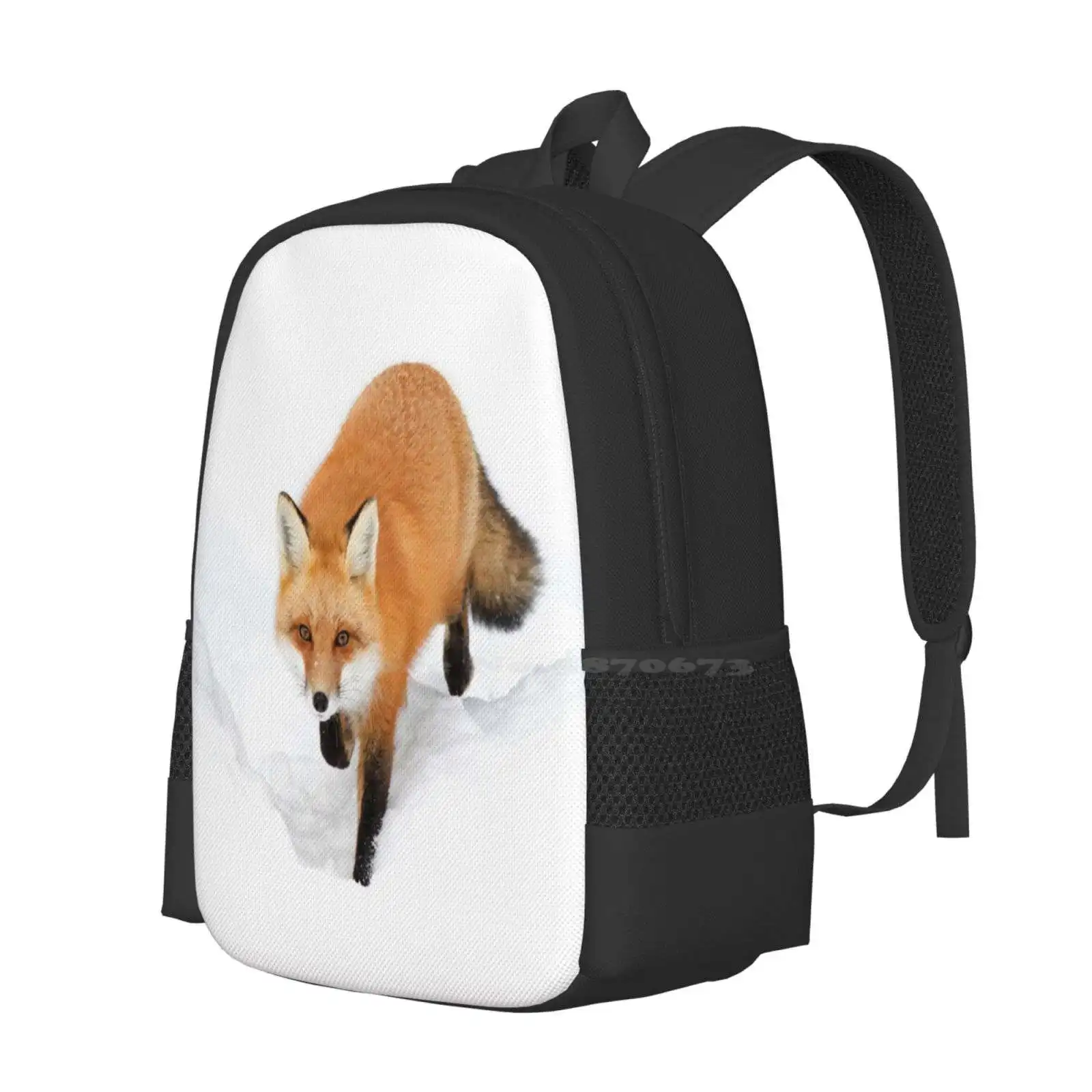 Red Fox In The Snow - Algonquin Park Hot Sale Schoolbag Backpack Fashion Bags Red Fox Algonquin Park Winter Nature Wildlife