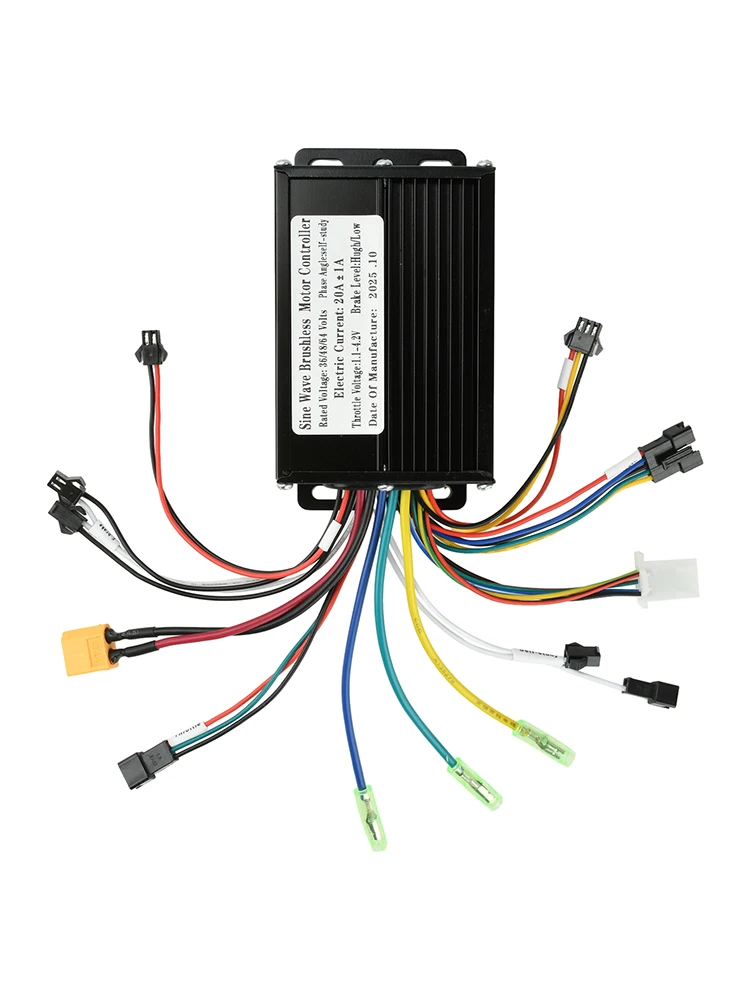 AliExpress Aideepen 36V 48V 20A Black Sine Wave Brushless Motor Controller 350W-500W for SM Connector No.2 Protocol LCD Instrument Electric Bicycle