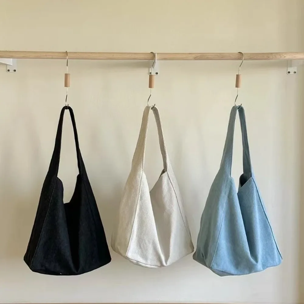 Large Capacity INS Lazy Style Canvas Bag Niche Design Sense Shoulder Bag Portable Crossbody Commuting Student Armpit Tote Bag
