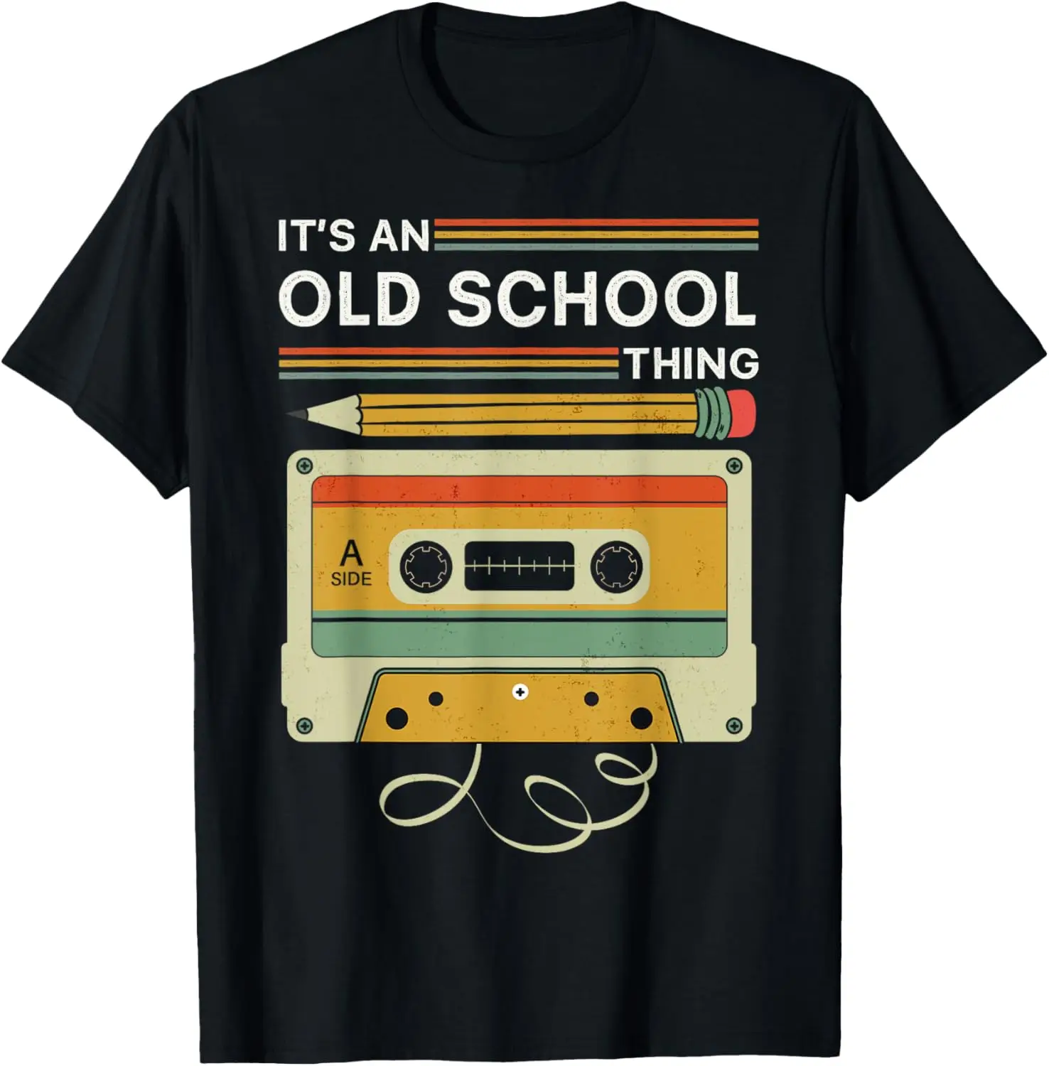 OldSchool Cassette Tape Men Boys Retro 80s 90s Cassette Tape T-Shirt