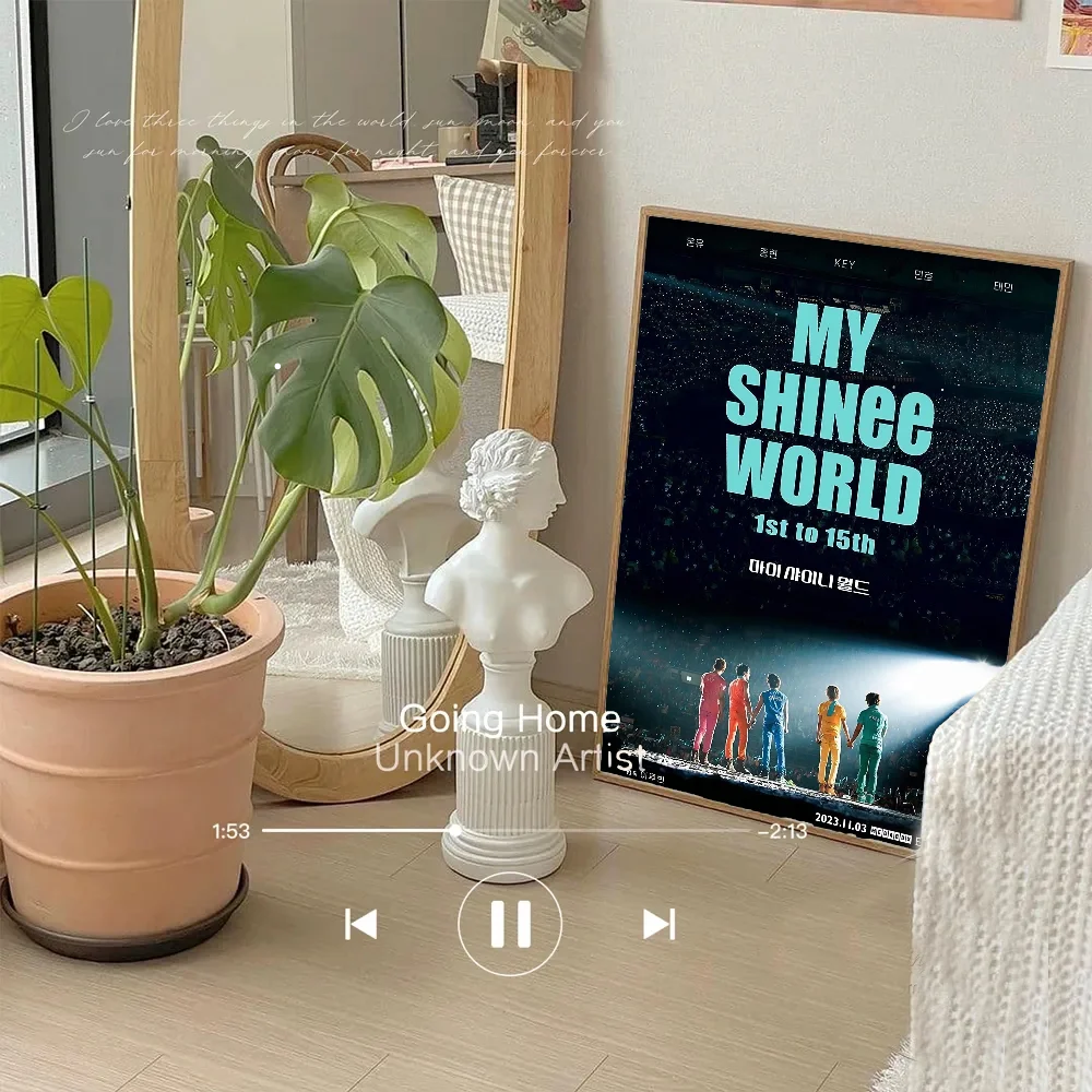 Kpop Korean Boys SHINee Poster Sticky Posters Retro Kraft Paper Sticker DIY Room Bar Cafe Aesthetic Art Wall Painting - view 6