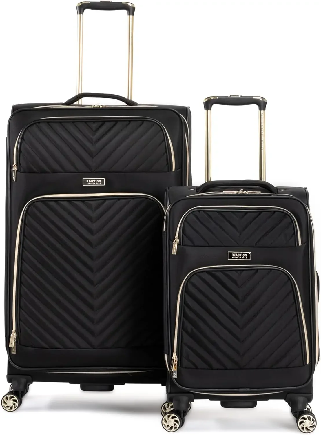 for Chelsea Chevron Quilted Luggage, Black, 2-Piece Set (20