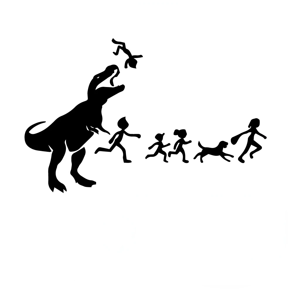 Car Sticker Cartoon Dinosaur And Human Model Personalized Stickers PVC Auto Motorcycle Laptop Decorative Accessories Decals
