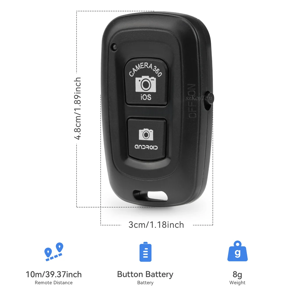 Mini bluetooth-botão de controle compatível sem fio controlador auto-temporizador câmera vara obturador liberação telefone selfie para smartphone